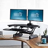 VARIDESK – Height Adjustable Standing Desk for Cubicles – Cube Corner 36 – Stand Up Desk for Dual Monitors