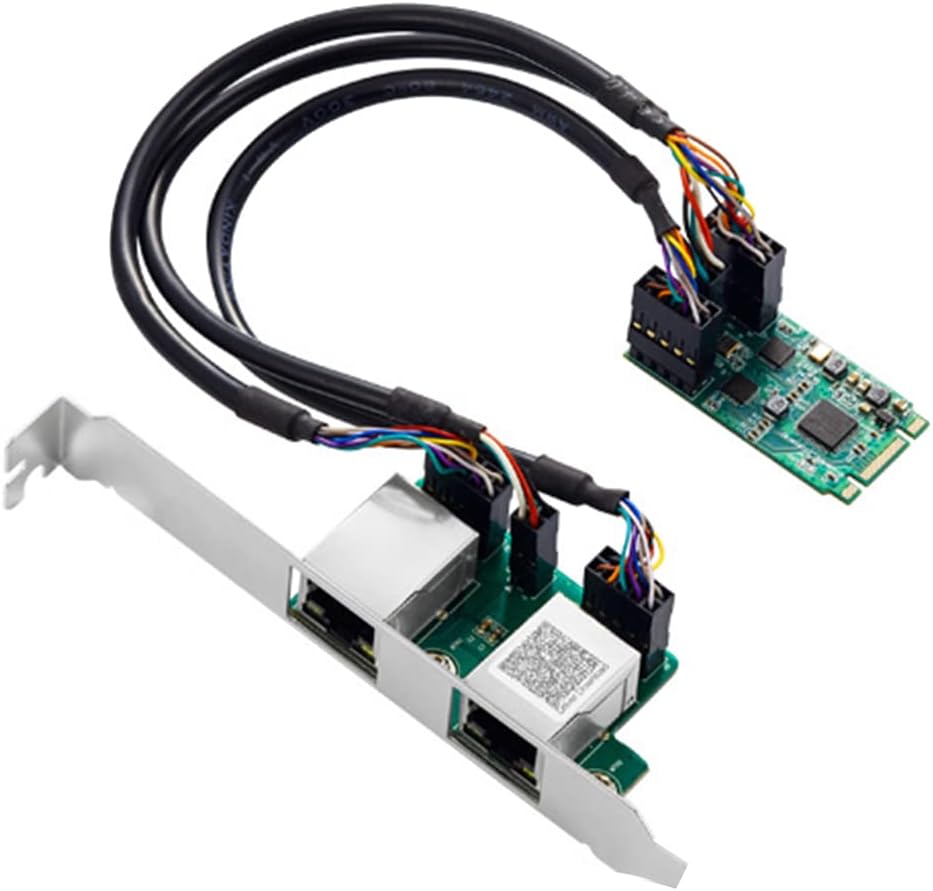 Lodokdre M.2 to Dual Port 2.5G Gigabit Network Card 2 RJ45 2500Mbps 1000M B/M