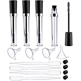 Aboat 8ml Empty Mascara Tube with Eyelash Wand, Rubber Inserts, Funnels and Transfer Pipettes Set for Castor Oil, DIY Mascara Container, Eyelash Cream Container Bottle
