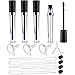 Aboat 8ml Empty Mascara Tube with Eyelash Wand, Rubber Inserts, Funnels and Transfer Pipettes Set for Castor Oil, DIY Mascara Container, Eyelash Cream Container Bottle