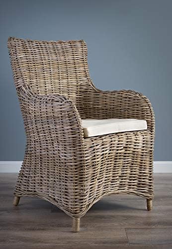 Sustainable Furniture UK Ltd - Natural Wicker Grey Riviera Chair | Natural Kubu Grey Wicker | Width 65cm x Depth 65cm x Height 90cm