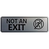 Standard NOT an EXIT (Stick Man) Sign (Brushed Silver) - Small