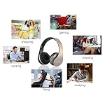 Auricolare Wireless Cuffie, Bluetooth 4.2 Cuffie Pieghevole JIUHUFH con  Microfono incorporato/Lettore MP3/Radio FM/Auricolari comodi, Supporta la  modalità di chiamata a mani libere/PC/Cellulare-Oro - Cuffie Hi-Fi