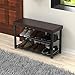 Simple Houseware Wood Top Shoe Storage Bench for Entryway, Dark Brown