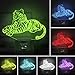 Tiger 3D Night Light Lamp,Elstey 7 Color Changing Optical Illusion LED Lights with Acrylic Flat & ABS Base & USB Cable Touch Desk Lamps for Holiday Gift