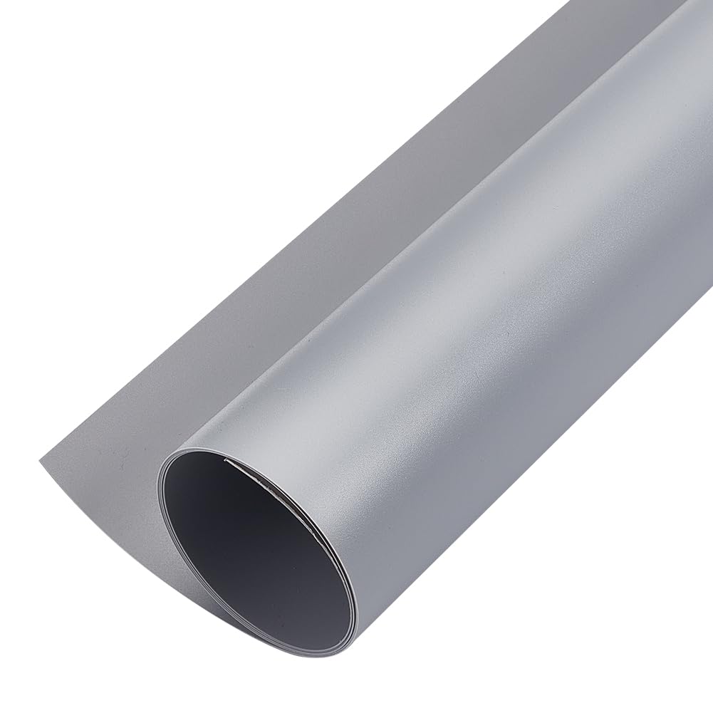 BENECREAT Gray Silver Photography Backdrop Display Board, 40x100cm Matte Pvc Vinyl Photo Backdrop for Tabletop Product Photography and Crafts, 0.5mm Thick