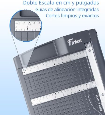 Guillotina Cortadora de Papel 30 cm, Capacidad de Corte de hasta 12 Hojas A4 80 g/m², con Bloqueo de Seguridad y Regla de Precisión, para Oficina, Escuela, Manualidades y Fotos