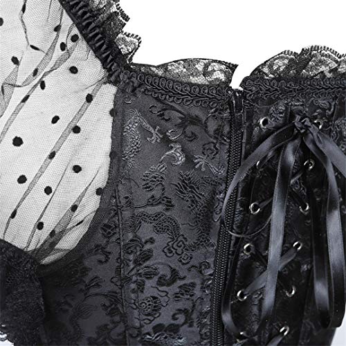 Women's Gothic Shoulder Straps Tank Overbust Corset Halter Bustiers Top