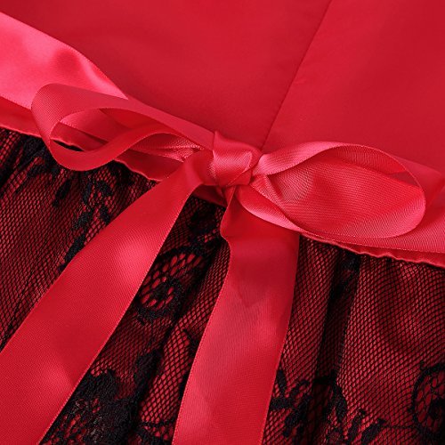 ZaH Girls Maxi Dress Dresses Size 7 7-8 Prime Dresses Girls Kids Wedding Girl Dress Kids Girls Occasion Dress Kids Wedding Dress Girls Elegant Dress (Red,7) - Thumbnail 5