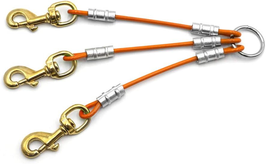 Dog Leash Splitter Coupler (2 Dog or 3 Dog) (Orange, 3 Dog)