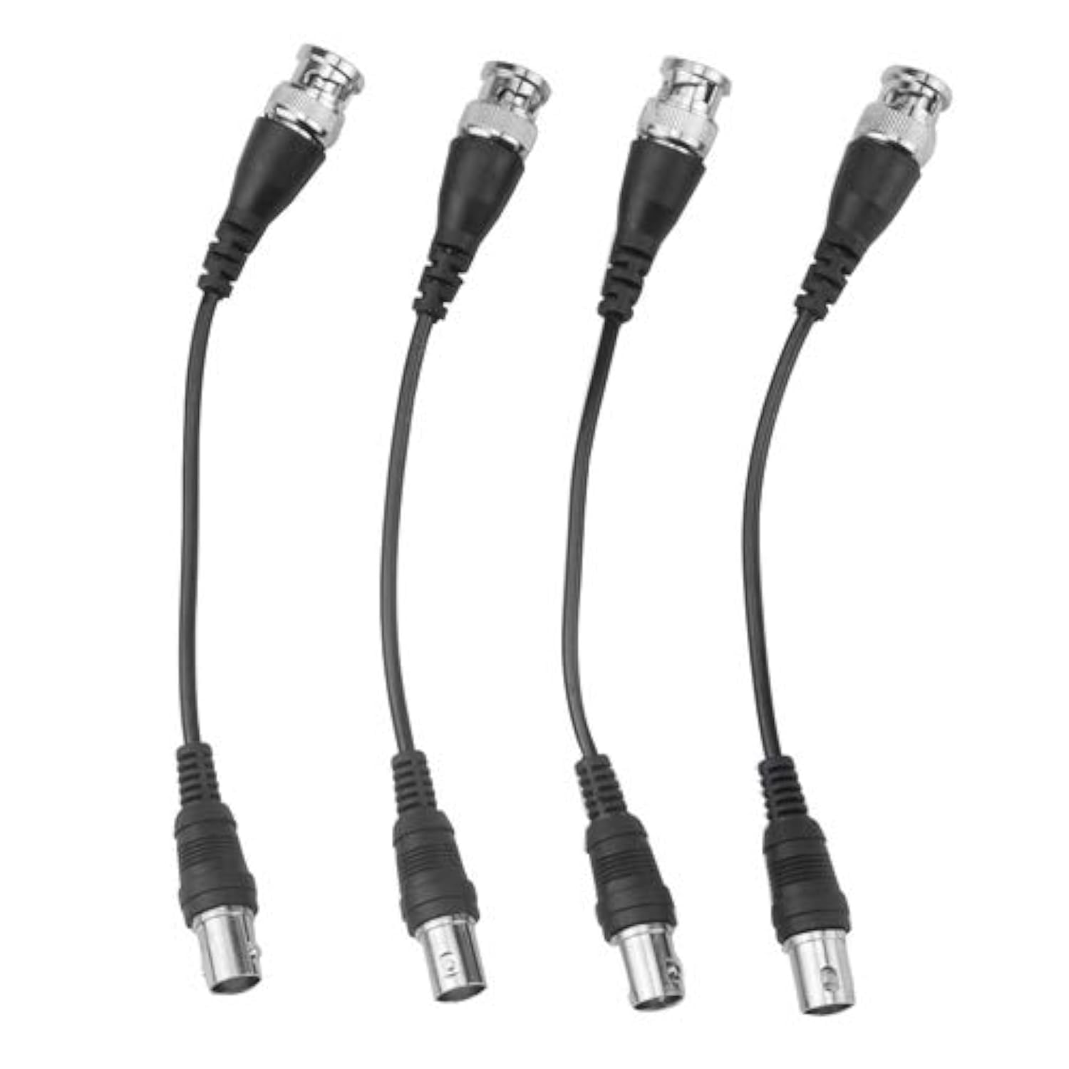 BGTXINGI 4PCS BNC Coaxial Crimper Jumper Connector Cable RG174 BNC-59 Male to Female Nickel Plated Coupler Extension Coaxial Cable with Copper Pin for Broadcast Video and Camera