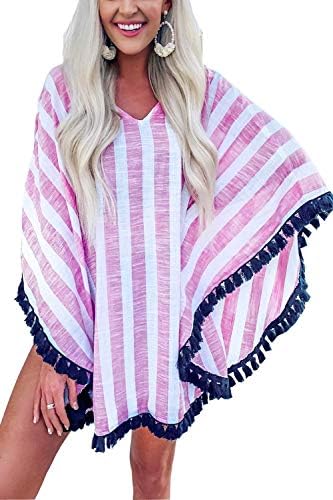 Womens Solid Oversized Beach Cover Up Swimsuit Bathing Suit Beach Dress (one Size, Z-Pink)