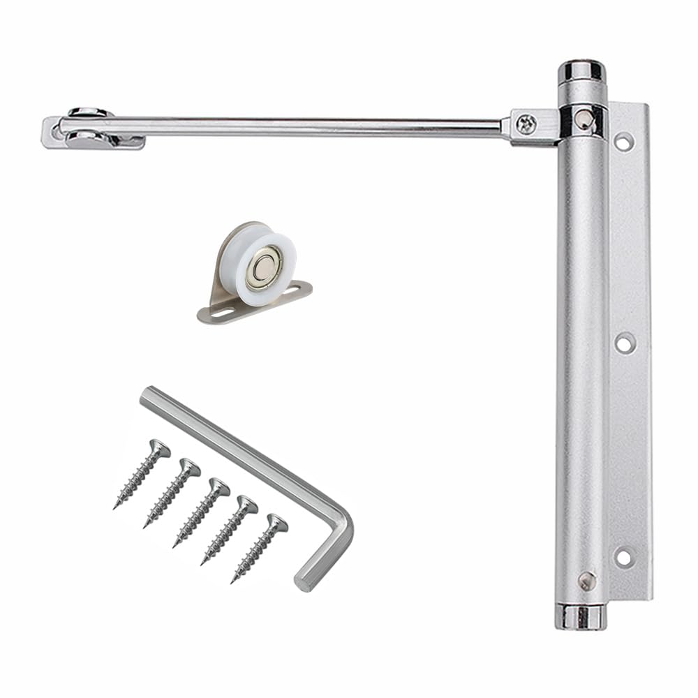 YUOIP® Door Closer Light Duty Aluminum Alloy Adjustable Automatically Door Closers Surface Mounted 99lb (1 Pack)