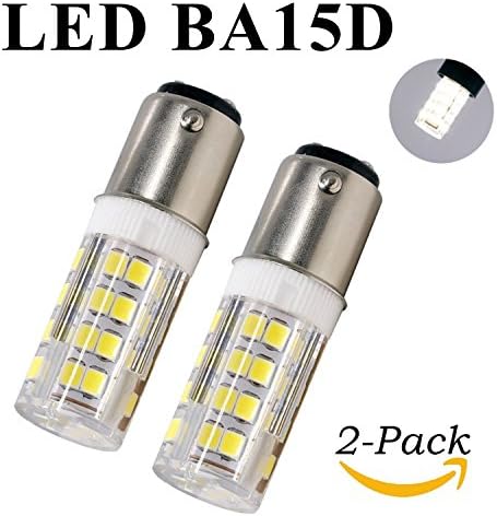 YSCS LED BA15D Light Bulbs Double Contact Bayonet Base B15D 4w 40W Equivalent 120 Volts Daylight 6000K 500Lm Dimmable T3/T4/C7/S6 Base JD Car Bulb (Pack of 2)
