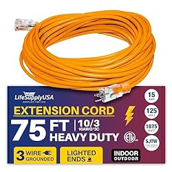 75ft Power Outdoor Extension Cord & Indoor