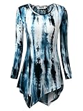 DJT Womens Tie Dyed Hankerchief Hemline Tunic Top