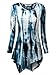 DJT Womens Tie Dyed Hankerchief Hemline Tunic Top