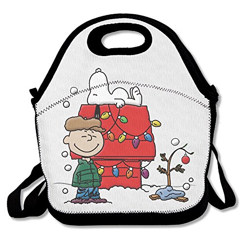 HJZN SUGER Peanuts Charlie Brown Christmas Tote Bag Multifunction Waterproof Handbag Lunch Tote