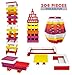 Click N' Play 100% Real Wooden Blocks Set, Building Blocks and Stacking Blocks, Colored Building and Stacking Toy Blocks - 208-piece Set