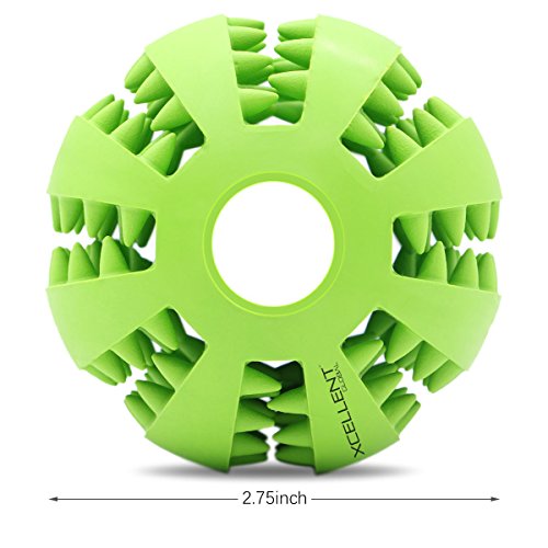 Xcellent Global Refillable Food Treat Pet Ball Non-Toxic Rubber Bite Resistant Teeth Toy,Green PT034 - Thumbnail 2