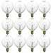 Sunlite G16.5 Incandescent Clear Globe Light Bulb, 60 Watts, 540 Lumens, 120 Volts, Candelabra E12 Screw Base, Title-20 Compliant, 2600K Warm White, 12 Pack