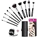 beauty Lally Professional Make Up Brush Set, Synthetic Hair, Giving You Full Coverage For Everyday Use, Soft, No Shed At All, Case and Mirror, Pack of 10