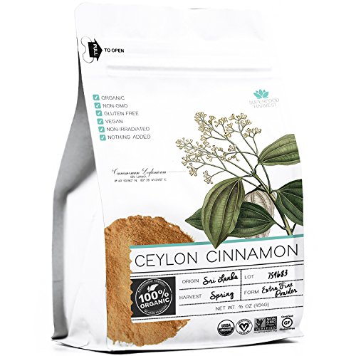 Organic Ceylon Cinnamon Ground Powder - 1 pound - 100% Organic, Non GMO, Highest Quality