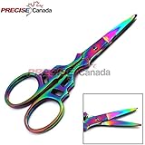 PRECISE CANADA: MULTI TITANIUM COLOR RAINBOW SEWING CRAFT EMBROIDERY SCISSORS 3.5