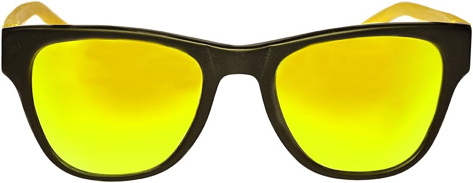 8wake Bamboo Wayfarer POLARIZED Sunglasses Featuring Mirror Lenses UV Protection, Includes Soft Case AND, Poplar Model