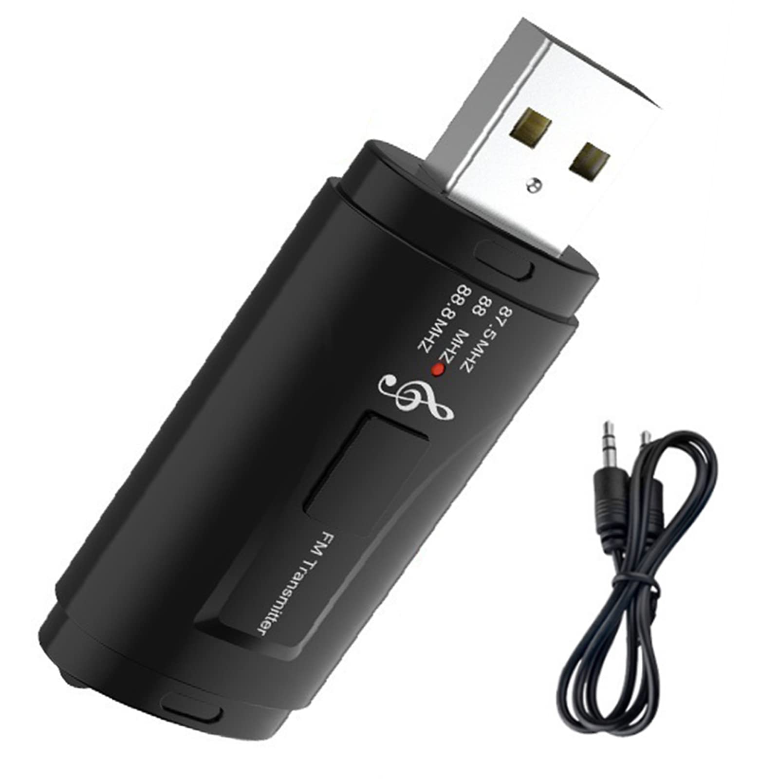 Bluetooth 5.0 FM Transmitter, USB Bluetooth Car Adapter, AUX Adapter for Speaker/Headset, Hands-free Calling, Plug-and-play Audio Receiver