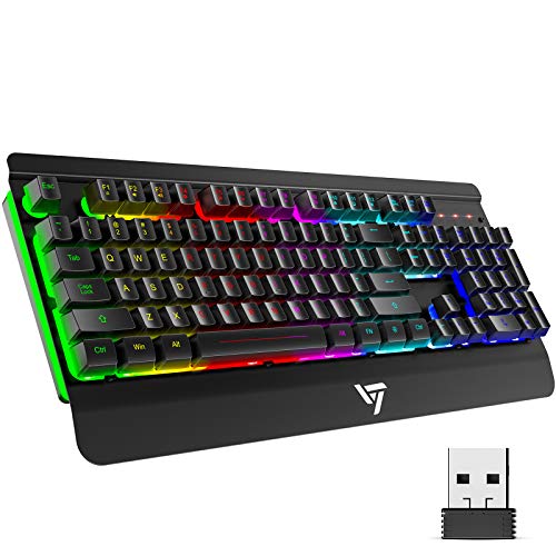 VictSing Wireless Gaming Keyboard, Rechargeable Wireless Backlit
