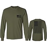 0021. Vintage American Flag United States of America Military us USA Patriotic Style Long Sleeve Men's