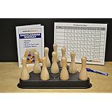 ZieglerWorld Table Shuffleboard Bowling Brown Pins - Pinsetter - Rules & Regulation Booklet & Scoring Chart