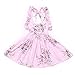 Flofallzique Cotton Vintage Floral Toddler Girls Dress Pink Backless Birthday Party Christmas Dress