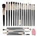 MAGEFY 20 PCs Makeup Blending Brush Tool Set,for Foundation Blending Blush Concealer Eye Shadow,Soft Fiber Bristles Premium Plastic Handles(Black Golden) with Makeup Brush Scrubbing Mat
