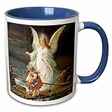 3dRose Guardian Angel - Two Tone Blue Mug, 11