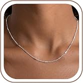 Pawoopawoo Sterling Silver Chain for Women | Simple Dainty Necklace Waterproof Trendy Jewelry Gift 16/18/20/22 Inch