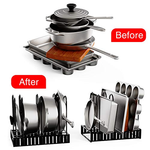 GeekDigg Pot Organizer Rack for Adjustable and Expandable 8