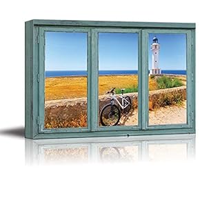 View of a Lighthouse and Seawall Overlooking an Calm Ocean