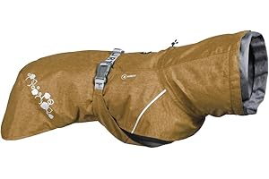 Hurtta Monsoon Coat II ECO, Wet Weather Dog Raincoat Coat, Desert, 14 in