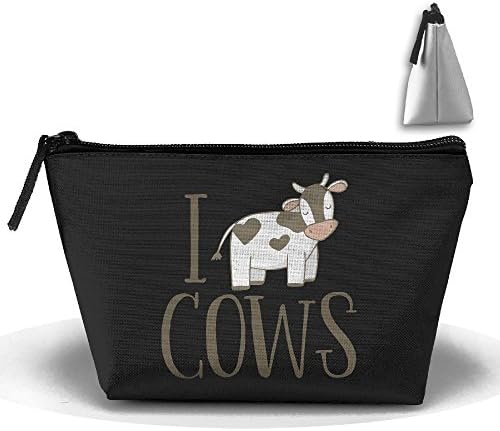 I Love Cows Cow Lover Gifts Cosmetic Makeup Bag Handy Purse Makeup Pouch Clutch Organizer Travel Storage Bag