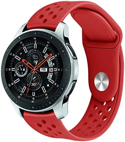 Dollcora Compatible with Samsung Galaxy Watch 46mm SM-R800, Solid Color Soft Silicone TPU with Holes Breathable Sport Band Strap Wristband for Smart Watch