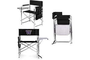 PICNIC TIME NCAA Washington Huskies Sports Chair with Side Table - Beach Chair - Camp Chair for Adults