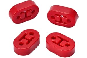 PTNHZ RACING Universal 4PCS PolyUrethane Exhaust/Muffler Rubber Short Hanger Insulator Bracket Bushing Mount 10mm Red