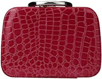 Makalon Colorful Fashion Makeup Storage Bag Case Jewelry Box Leather Travel Cosmetic Organizer (Hot Pink)
