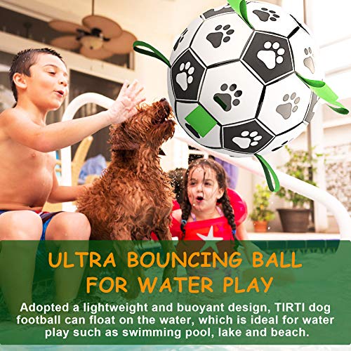 TIRTI Upgrade Dog Soccer Ball with Grab Tabs, Interactive Football