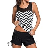 Hot Sale!!Woaills Two Piece Swimsuits,Women Tankini Sets With Boy Shorts Ladies Swimwear (2XL, Black)