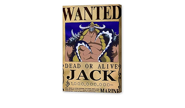 Amazon Com One Piece Poster Jack Bounty Wanted Anime Poster Canvas Poster Wall Art Decor Print Picture Paintings For Living Room Bedroom Decoration Frame 16x24inch 40x60cm Posters Prints