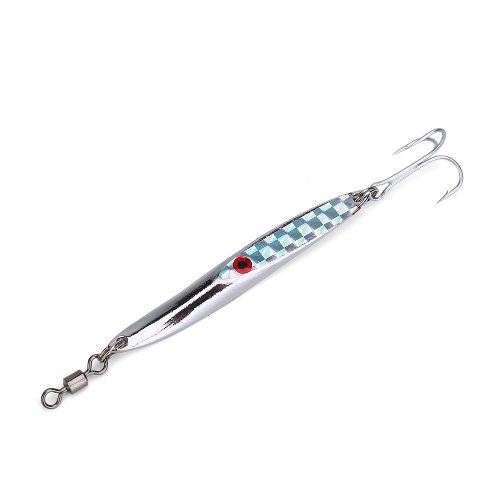 Tbest Fishing Lure, Mackerel and Bass Metal Spoon Bait, 11.0 cm x 4.0 cm x 3.0 cm, Silver, 1 Piece