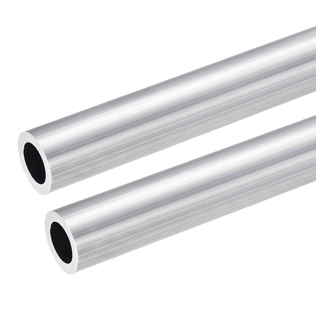 sourcing map 6063 Aluminum Round Tube, 24mm OD 16mm Inner Dia 300mm Length Seamless Straight Tubing 2 Pcs